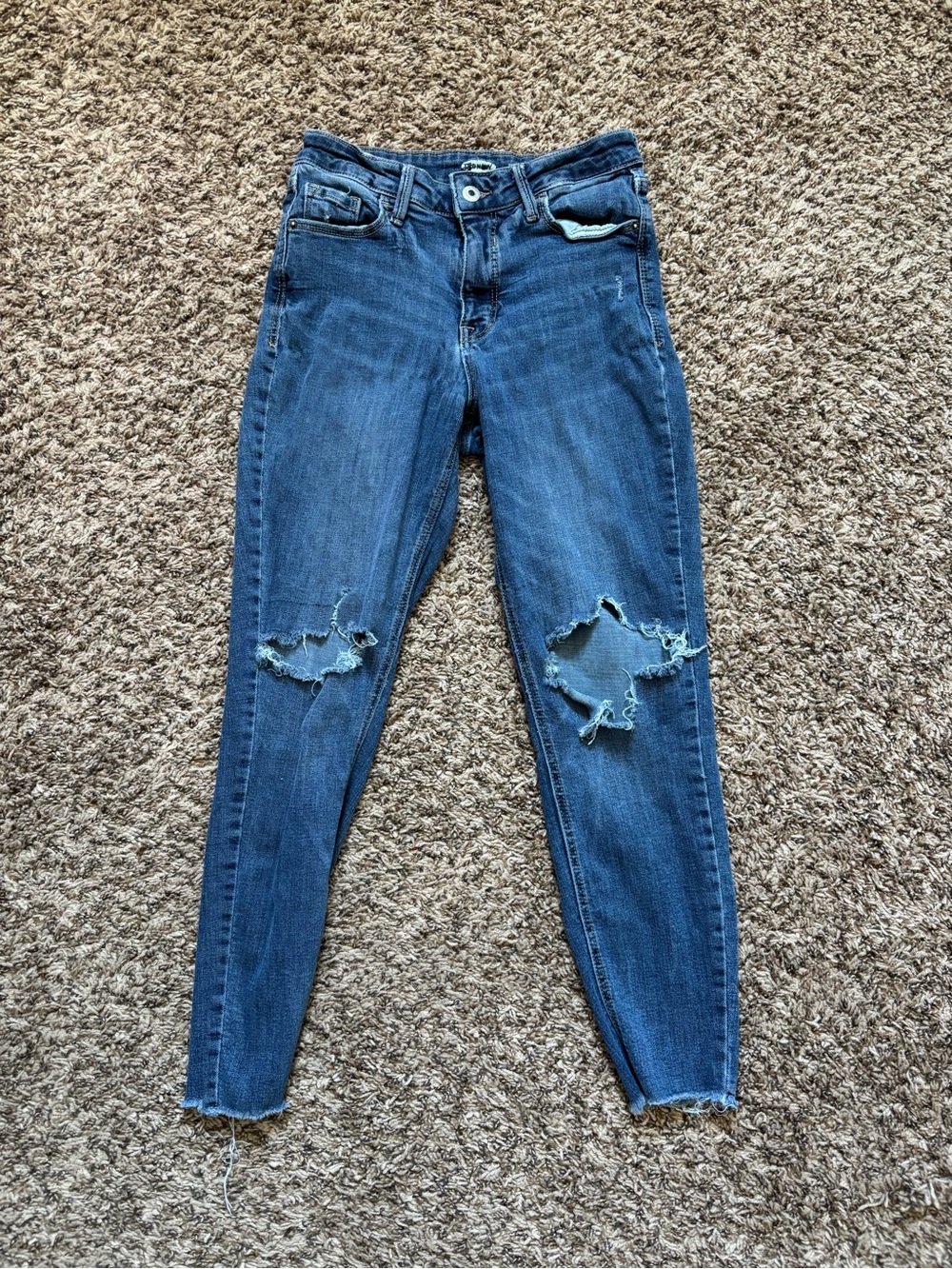 Old Navy Women's Ripped Skinny Jeans - Blue